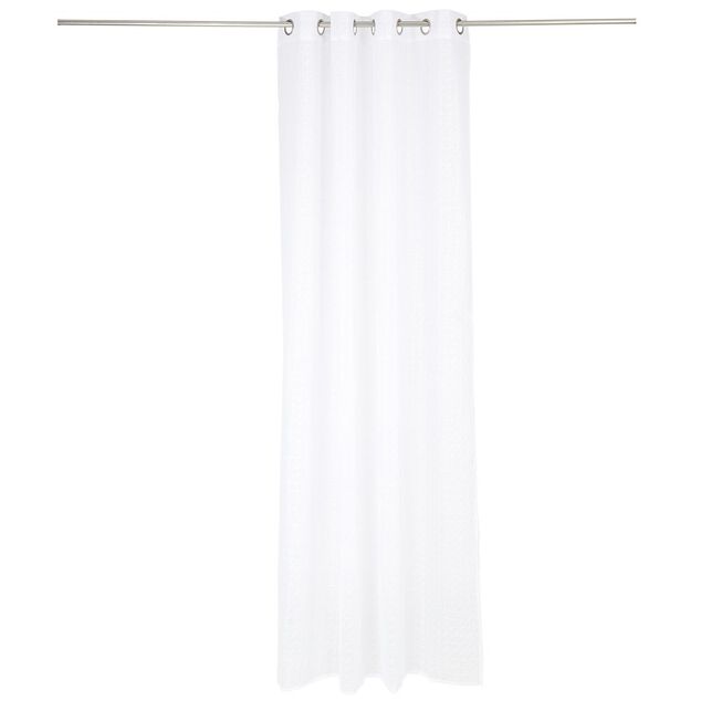Voilage polyester 140x240cm motif géométrique blanc