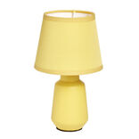 Lampe à poser en céramique avec abat-jour tissu jaune Ø14,2xH24,5cm