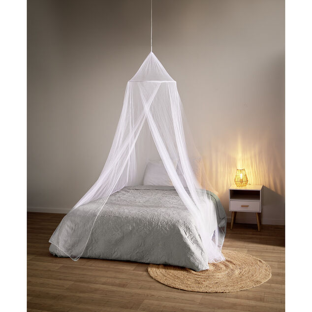 Moustiquaire ciel de lit blanc &agrave; suspendre &Oslash;60x235x1000cm