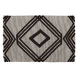 Tapis rectangulaire en jute motif tuft&eacute; gris noir 120x170 cm