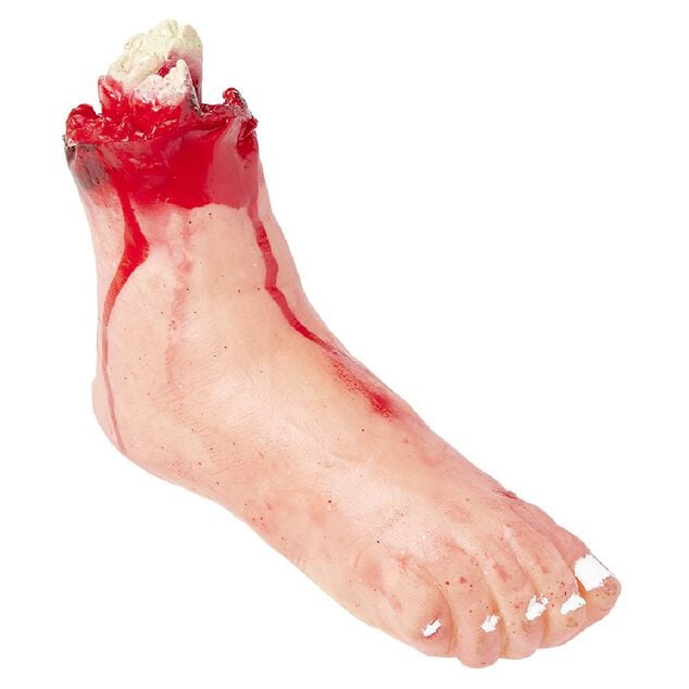 Faux pied sanglant en plastique