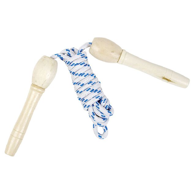 Corde &agrave; sauter avec poign&eacute;es en bois