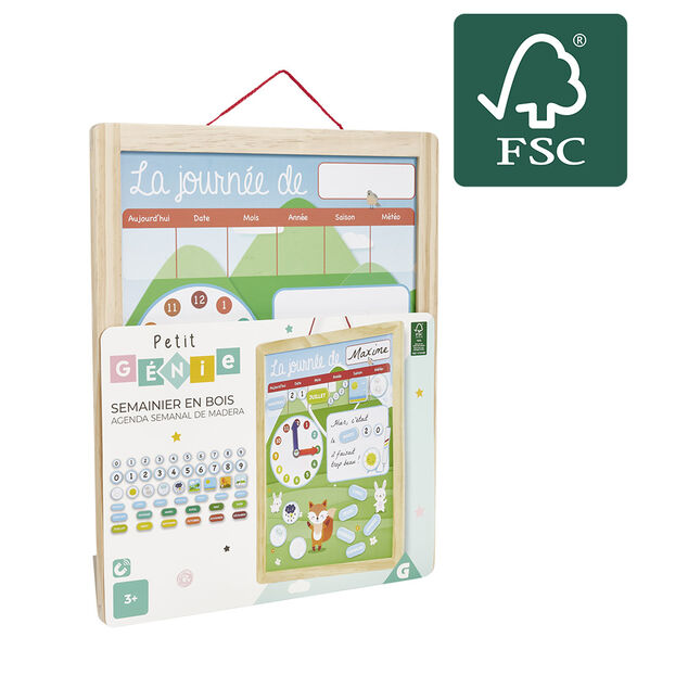 Tableau organisation enfant activités responsabilités en bois