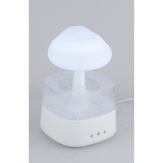 Humidificateur arbre &agrave; nuage lumineux 7 couleurs brume et pluie &Oslash;17xH26,5cm
