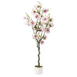 Arbre artificiel magnolia blanc et rose H120cm
