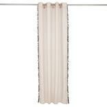 Voilage polyester 140x240cm bordure pompons noir