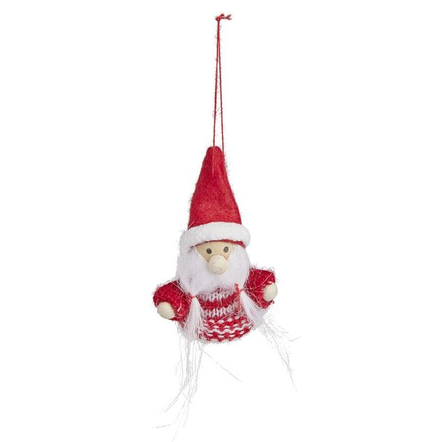 Personnage &agrave; suspendre rouge et blanc - Fille/P&egrave;re No&euml;l/Ange