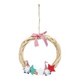 Couronne de No&euml;l &agrave; suspendre en bois &Oslash;25cm