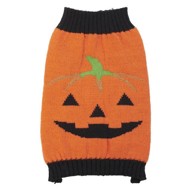 D&eacute;guisement Halloween pull motif citrouille pour chien