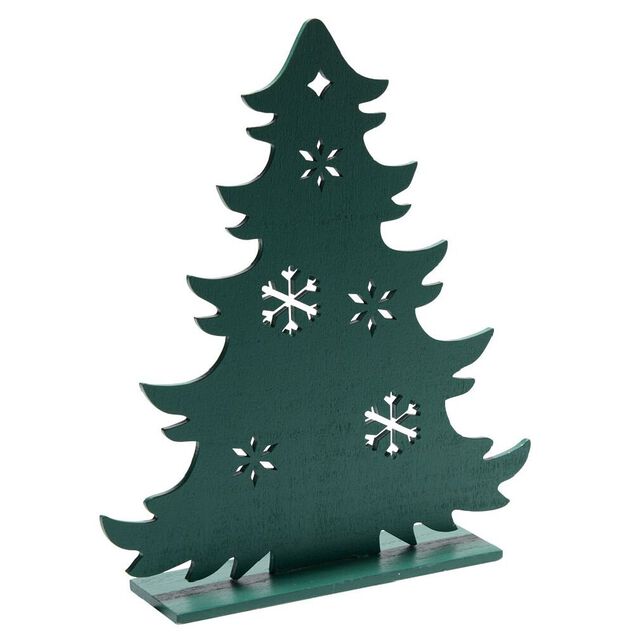 D&eacute;coration &agrave; poser sapin plat en bois (4 mod&egrave;les)
