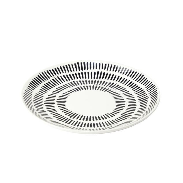 Assiette &agrave; dessert Dakar en porcelaine blanc et noir &Oslash;19cm