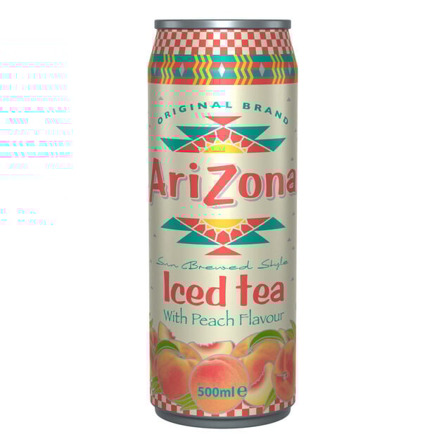 Canette boisson Arizona th&eacute; vert p&ecirc;che miel 50cl