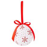 Boule de No&euml;l style traditionnel rouge et blanc &Oslash;8cm - 2 mod&egrave;les