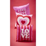 Coussin carr&eacute; th&egrave;me amour rouge et rose 40x40cm (3 mod&egrave;les)