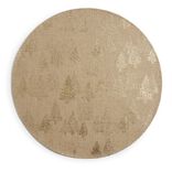 Set de table rond en jute naturel motifs sapins dorés Ø38cm