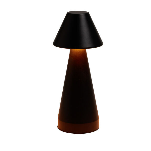 Lampe de table Conni USB tactile noire &Oslash;9,5xH22,5cm