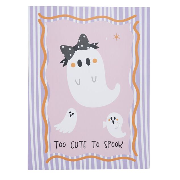Affiche d&eacute;corative Halloween x3 fant&ocirc;me cute papier violet 30x40cm