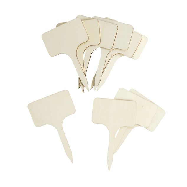 Pancarte en bois pour pr&eacute;sentation plat ou aliment 10 pi&egrave;ces L6xH10cm