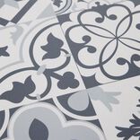 Tapis vinyle façon carreaux de ciment gris et blancs 50x100cm