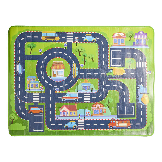 Tapis de jeu voiture avec dessin de ville 89x119,5cm