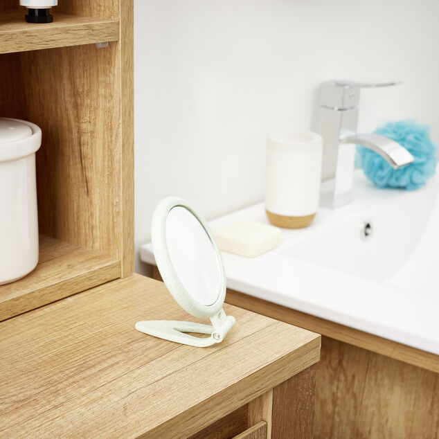 Miroir rond pliable 2 faces normal et grossissant