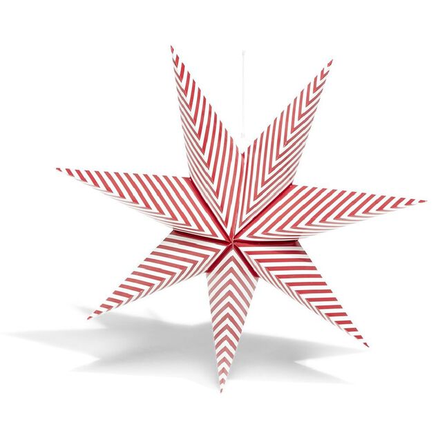 Étoile pliante à suspendre rouge et blanc H80cm