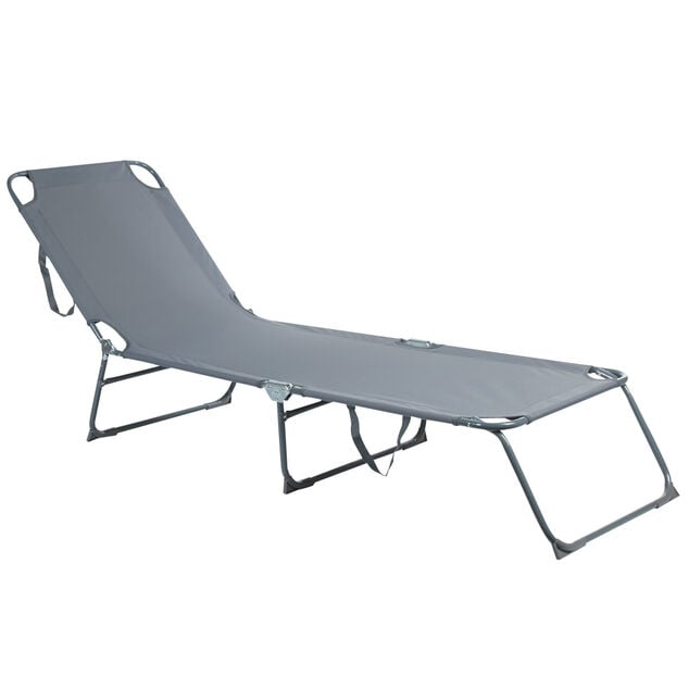 Lit de camp transat gris