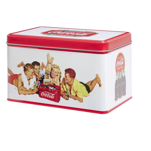 Boîte alimentaire Coca Cola rectangulaire métal 22x13xH13,5cm (2 modèles)
