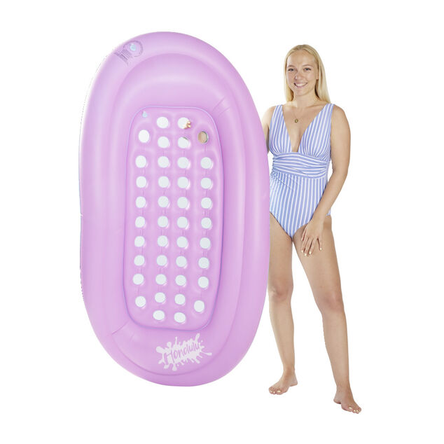 Matelas piscine gonflable plastique 2en1 rose 178x86xH23cm