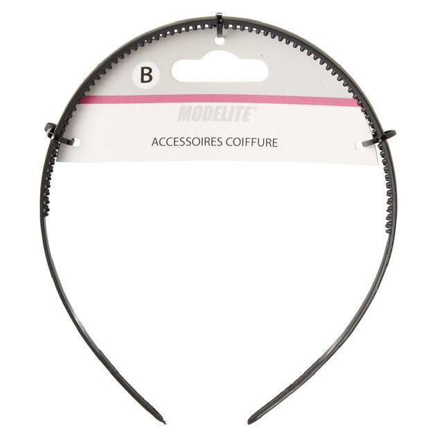 Serre t&ecirc;te plastique fin noir mat