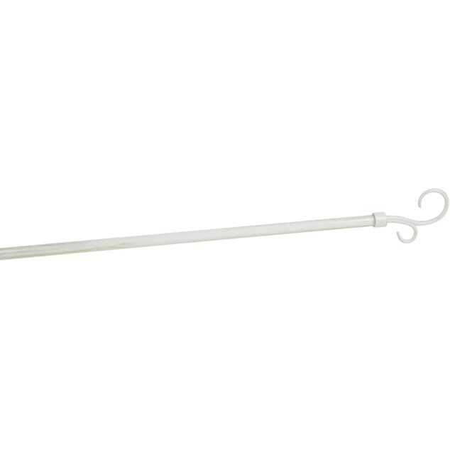 Kit Tringle &agrave; rideau extensible 95-180 cm embouts crosse blanc