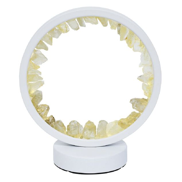 Lampe circulaire &agrave; LED avec pierres min&eacute;rales