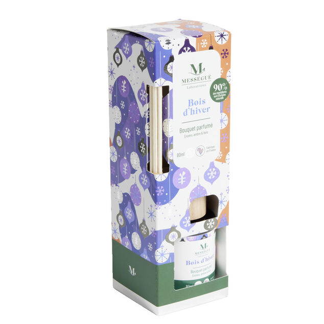 Diffuseur &agrave; b&acirc;tonnets 80ml Mess&eacute;gu&eacute; bouquet parfum&eacute; bois d'hiver