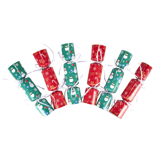 Lot de 6 crackers festif de No&euml;l en papier &agrave; remplir