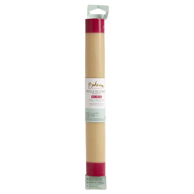 Feuille de cuisson r&eacute;utilisable en fibre de verre silicone rose