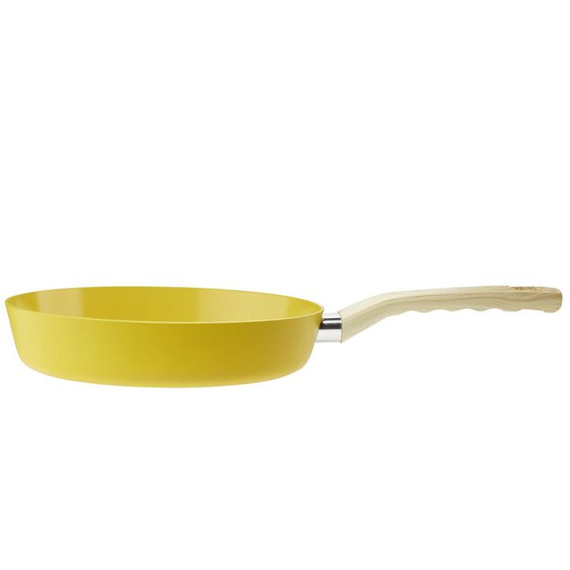 Po&ecirc;le alu rev&ecirc;tement antiadh&eacute;sif tous feux dont induction &Oslash;24cm jaune