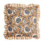 Coussin carr&eacute; Indie imprim&eacute; contour &agrave; volants 45x45cm (2 mod&egrave;les)