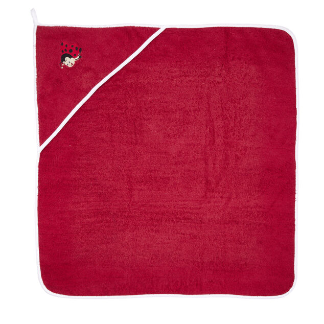 Sortie de bain pour b&eacute;b&eacute; en coton avec broderie et capuche 75x75cm - 2 mod&egrave;les