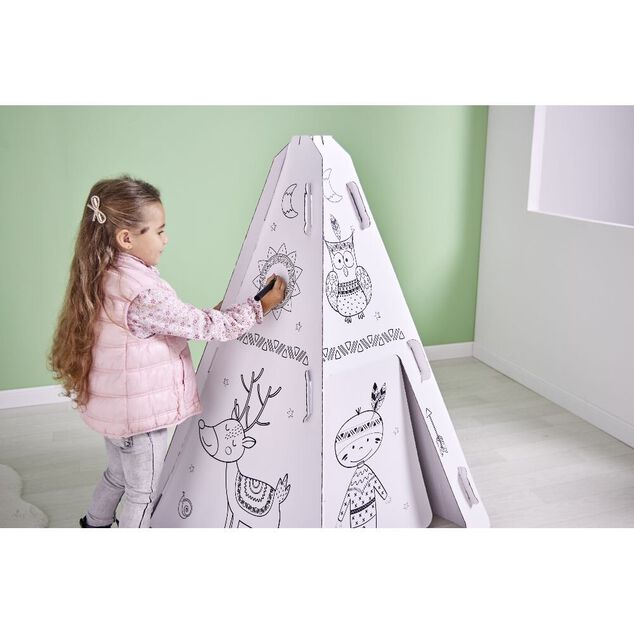 Tipi à colorier carton blanc