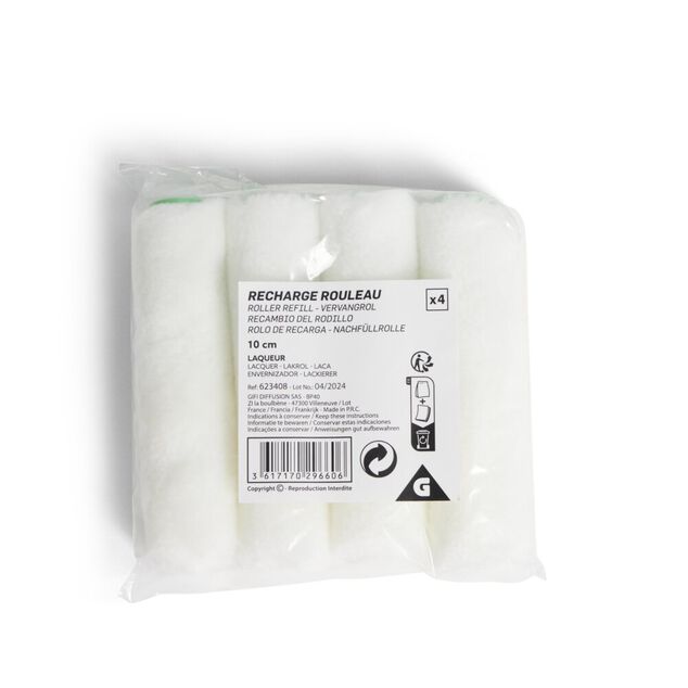 Lot de 4 rouleaux laqueurs 10cm