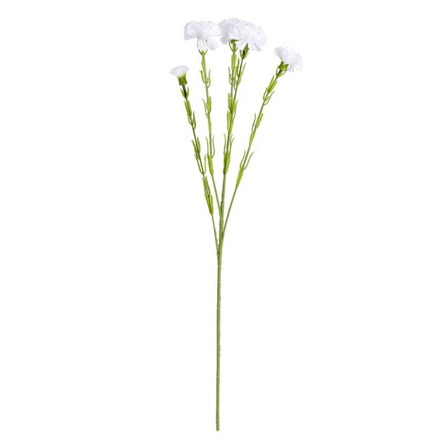 Fleurs artificielles tige oeillet blanc H60cm - 2 mod&egrave;les