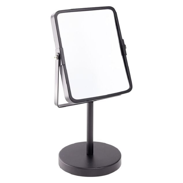 Miroir rectangulaire m&eacute;tal noir &agrave; poser H29cm