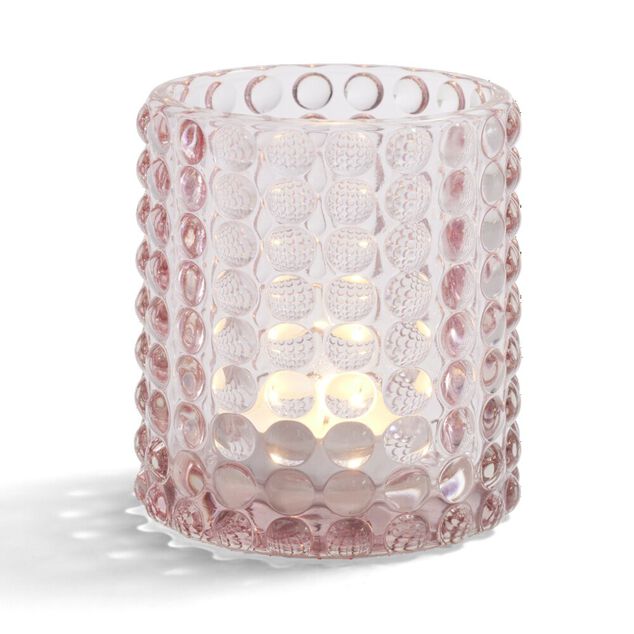 Bougeoir bubble rose clair Ø7,8cm