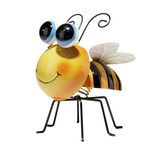 Abeille d&eacute;corative &agrave; poser m&eacute;tal jaune et noir 14x18,5xH20cm