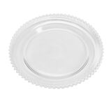 Assiette plate céramique transparente bord perle Ø26,5cm