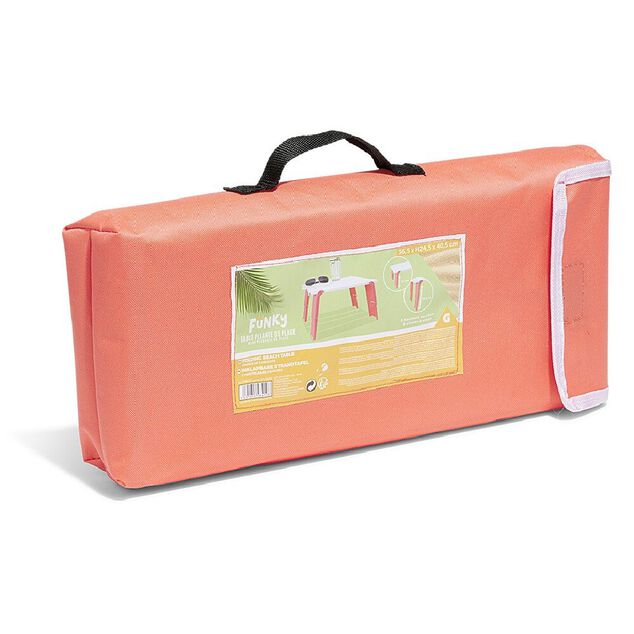 Table plage pliable corail