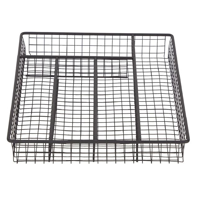 Range couvert pour tiroir grillage en fer noir