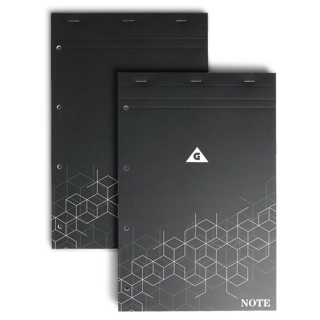 Lot de 2 bloc-notes perfor&eacute;s &agrave; grands carreaux A4 - 160 pages