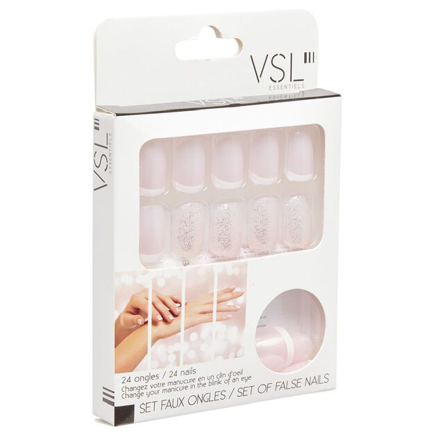 Faux ongles paillettes x24