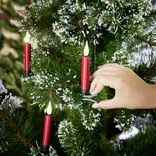 Lot de 5 bougies LED rouges flamme blanc chaud avec télécommande